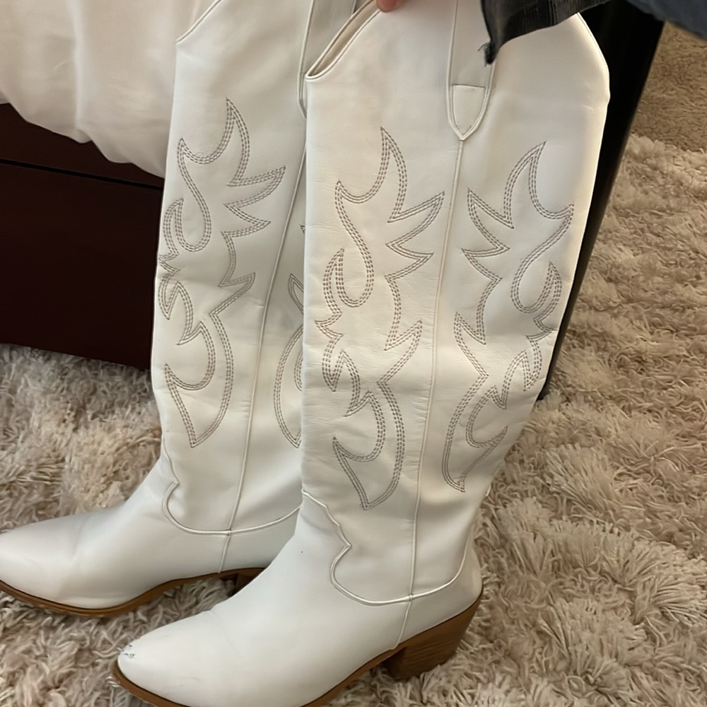 Princess Polly White Cowboy Boots